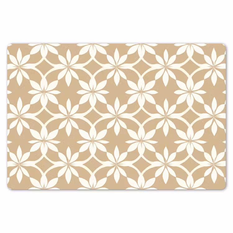 Placemat - 6 stuks - Bloemen - Patroon - Beige — 7