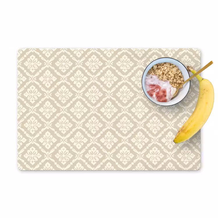Placemat - 6 stuks - Floraal - Ornament - Beige — 1