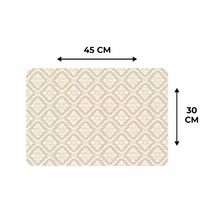 Placemat - 6 stuks - Floraal - Ornament - Beige — 3
