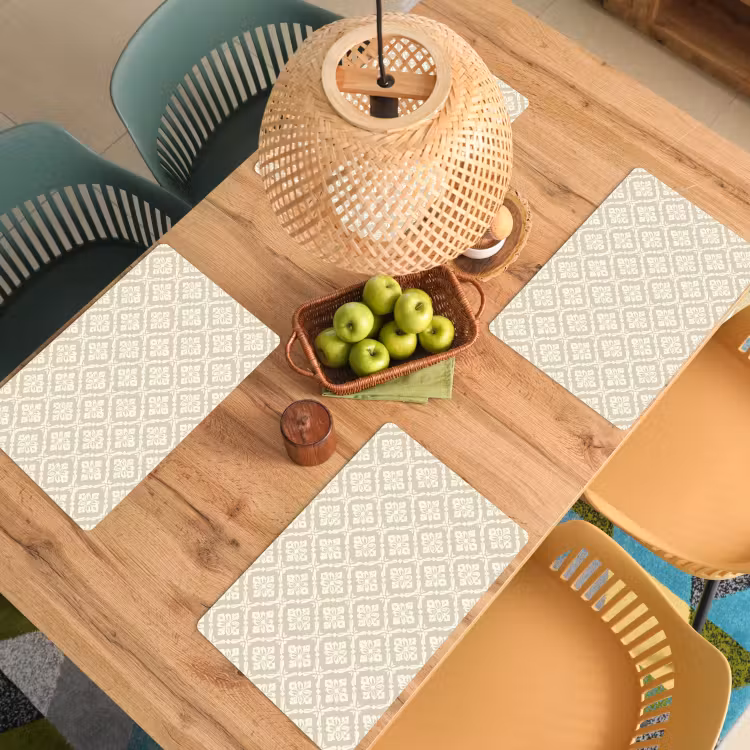 Placemat - 6 stuks - Floraal - Ornament - Beige — 6