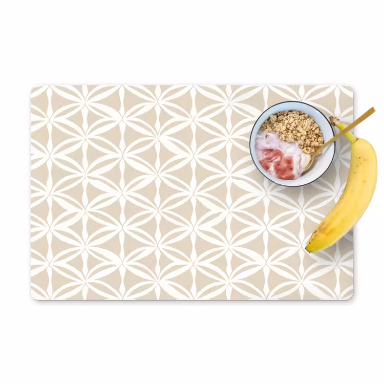 Placemat - 6 stuks - Motief - Modern - Beige — 1