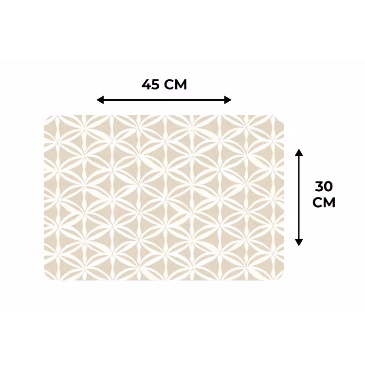 Placemat - 6 stuks - Motief - Modern - Beige — 3