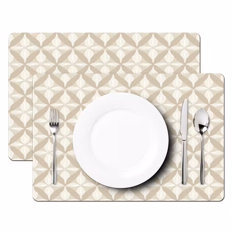 Placemat - 6 stuks - Patroon - Klassiek - Beige — 2