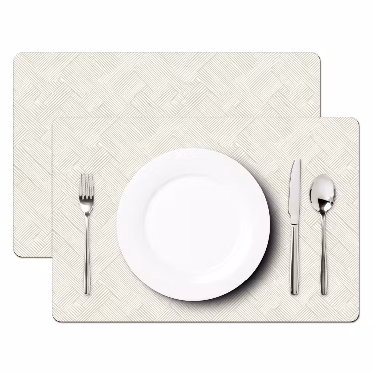 Placemat - 6 stuks - Textuur - Abstract - Beige — 2