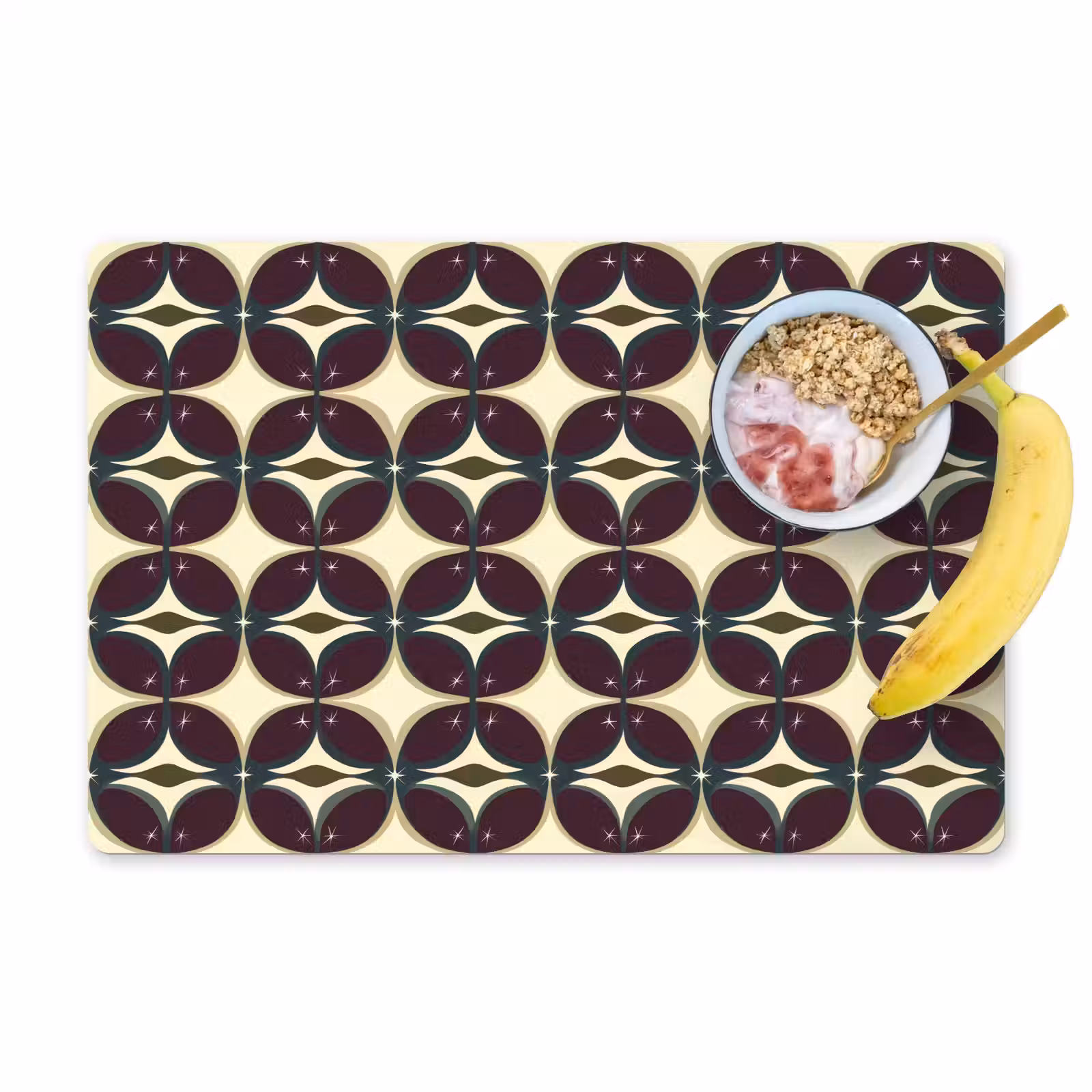 Placemat - 6 stuks - Cirkel - Retro - Kleurrijk — 1