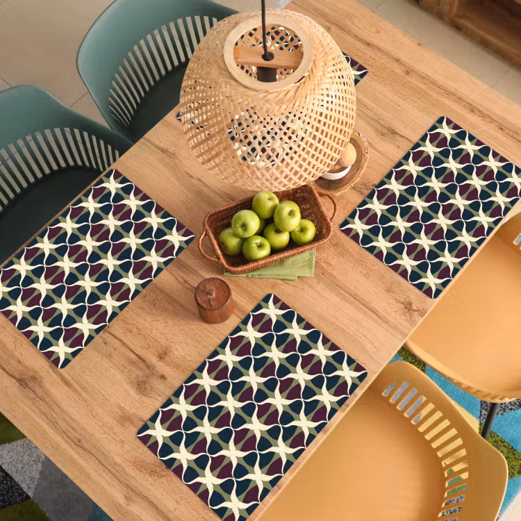 Placemat - 6 stuks - Abstract - Retro - Kleurrijk — 6