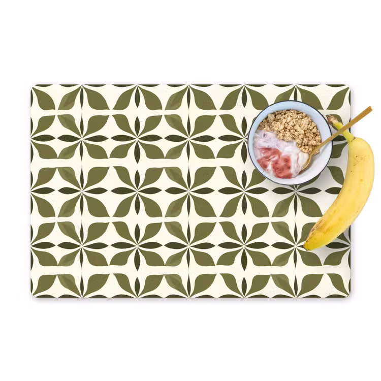 Placemat - 6 stuks - Botanisch - Retro - Groen — 1