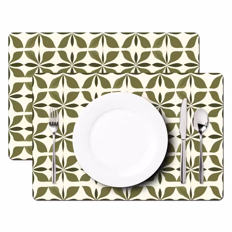 Placemat - 6 stuks - Botanisch - Retro - Groen — 2