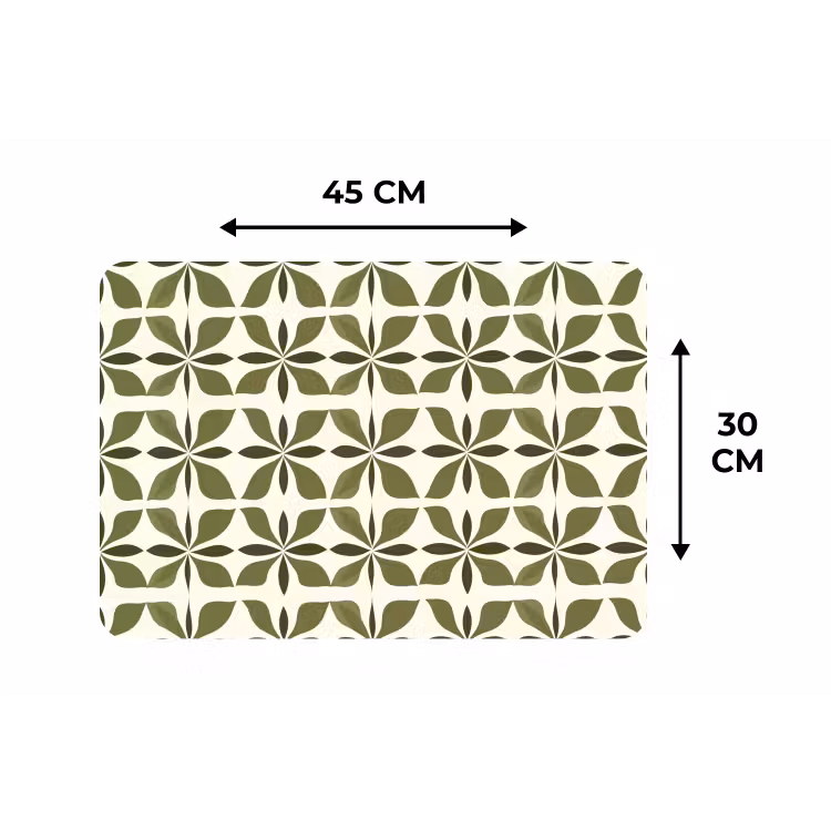 Placemat - 6 stuks - Botanisch - Retro - Groen — 3