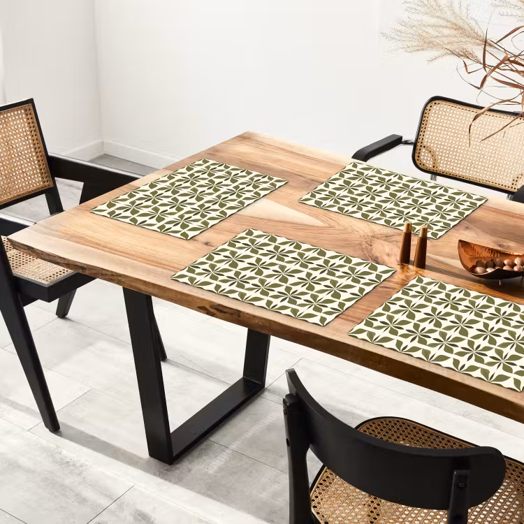 Placemat - 6 stuks - Botanisch - Retro - Groen — 5