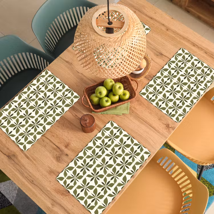 Placemat - 6 stuks - Botanisch - Retro - Groen — 6