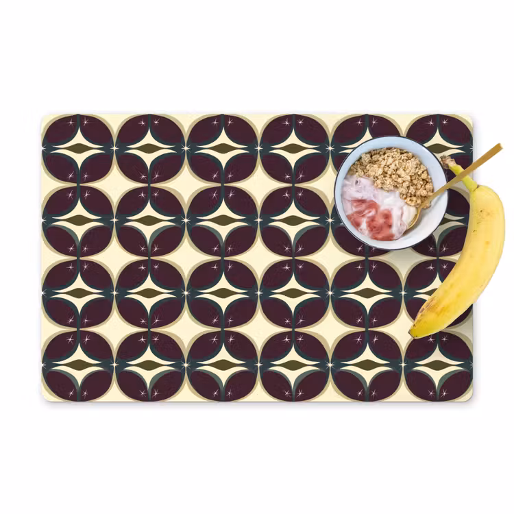 Placemat - 6 stuks - Cirkel - Retro - Kleurrijk — 1