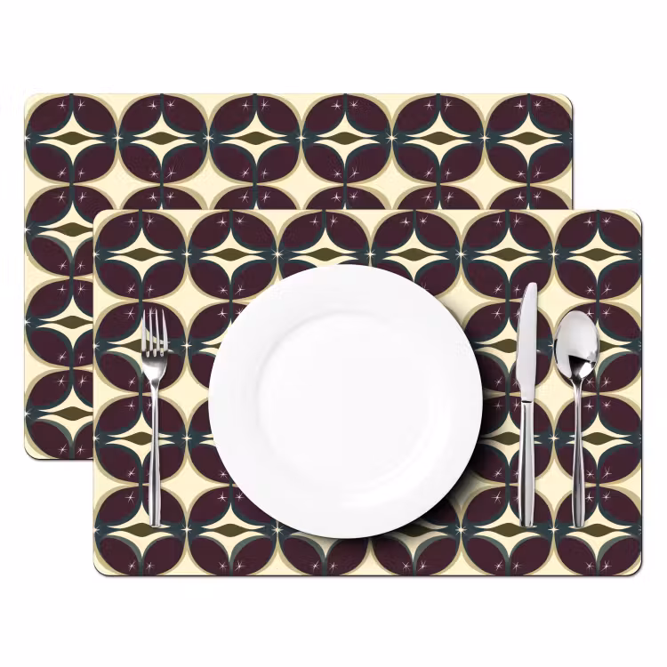 Placemat - 6 stuks - Cirkel - Retro - Kleurrijk — 2