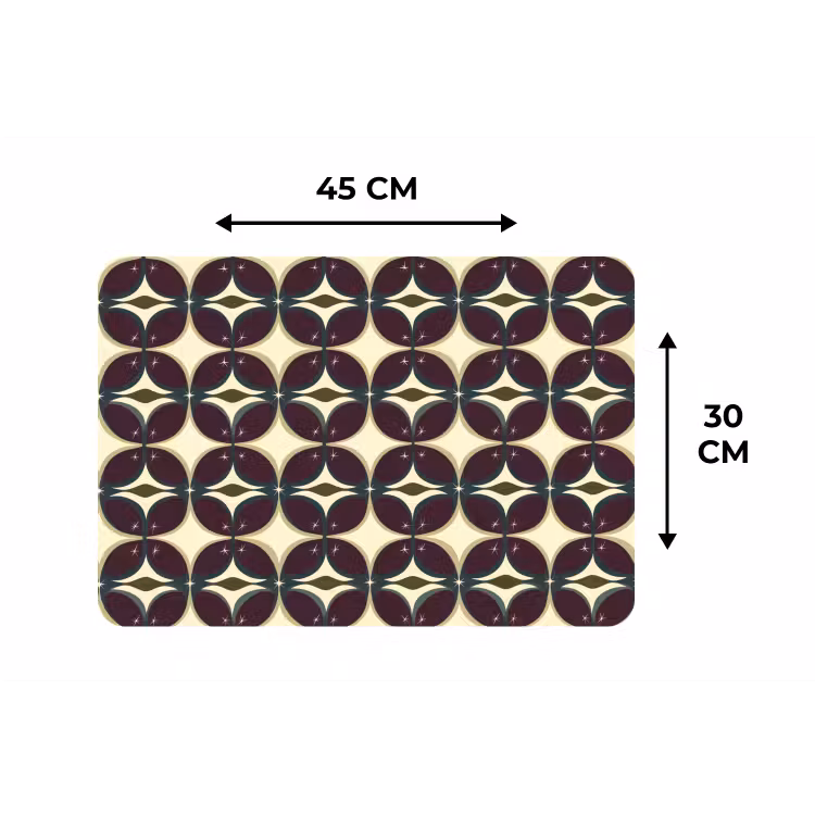 Placemat - 6 stuks - Cirkel - Retro - Kleurrijk — 3