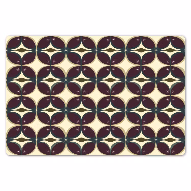 Placemat - 6 stuks - Cirkel - Retro - Kleurrijk — 7