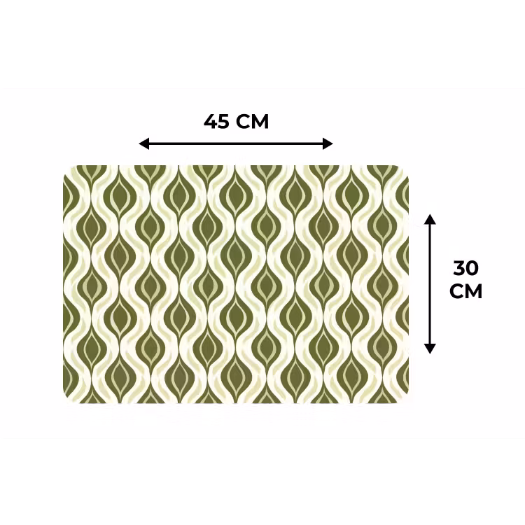 Placemat - 6 stuks - Patroon - Retro - Groen — 3