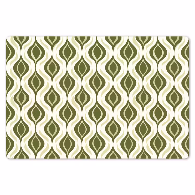 Placemat - 6 stuks - Patroon - Retro - Groen — 7