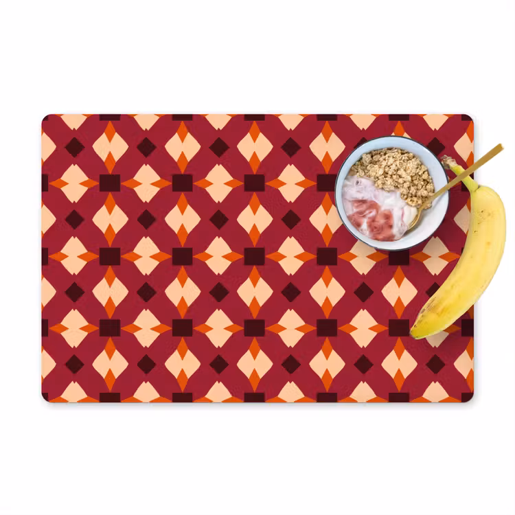 Placemat - 6 stuks - Retro - Patroon - Kleurrijk — 1