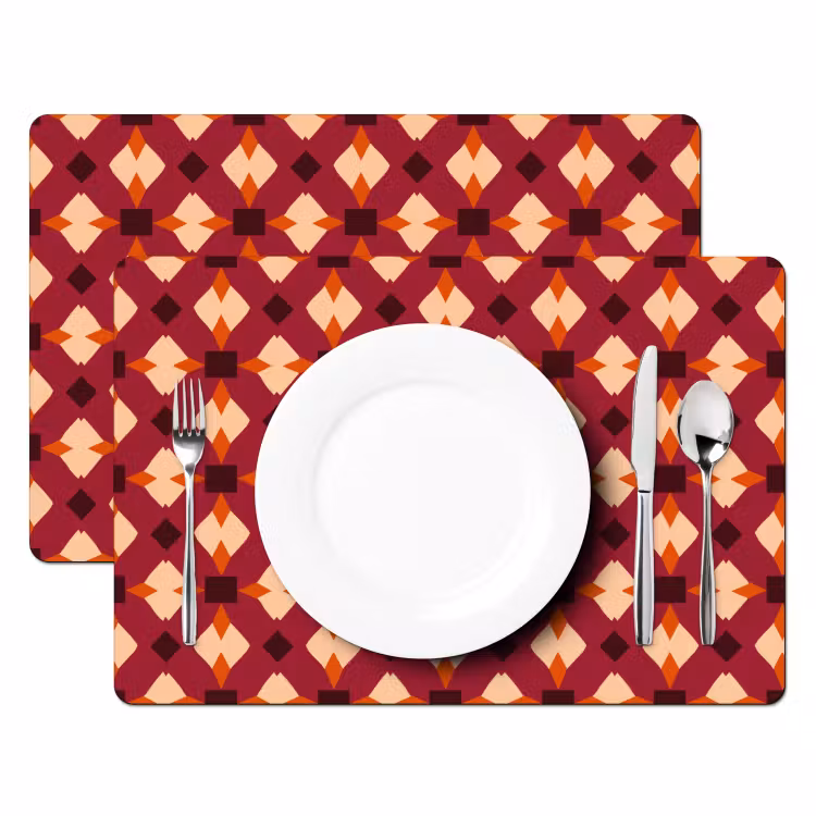 Placemat - 6 stuks - Retro - Patroon - Kleurrijk — 2