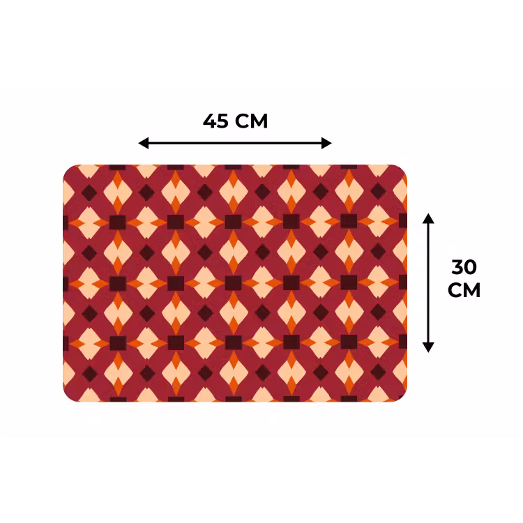 Placemat - 6 stuks - Retro - Patroon - Kleurrijk — 3