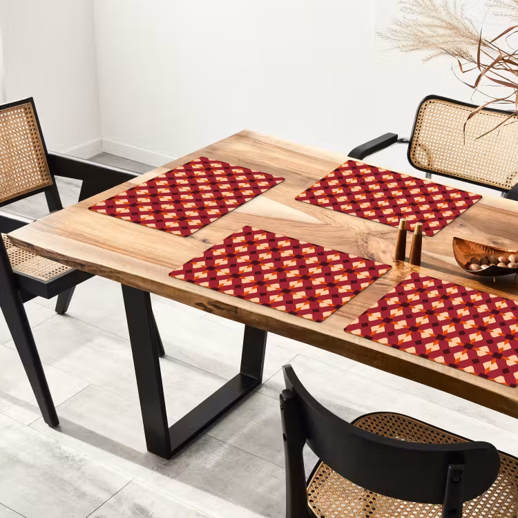 Placemat - 6 stuks - Retro - Patroon - Kleurrijk — 5