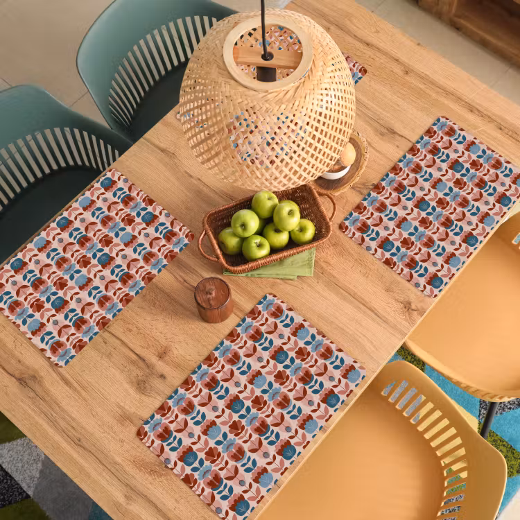 Placemat - 6 stuks - Vintage - Motief - Kleurrijk — 6