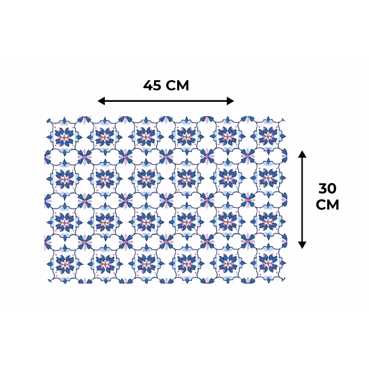 Placemat - 6 stuks - Modern - Patroon - Blauw - Roze — 3
