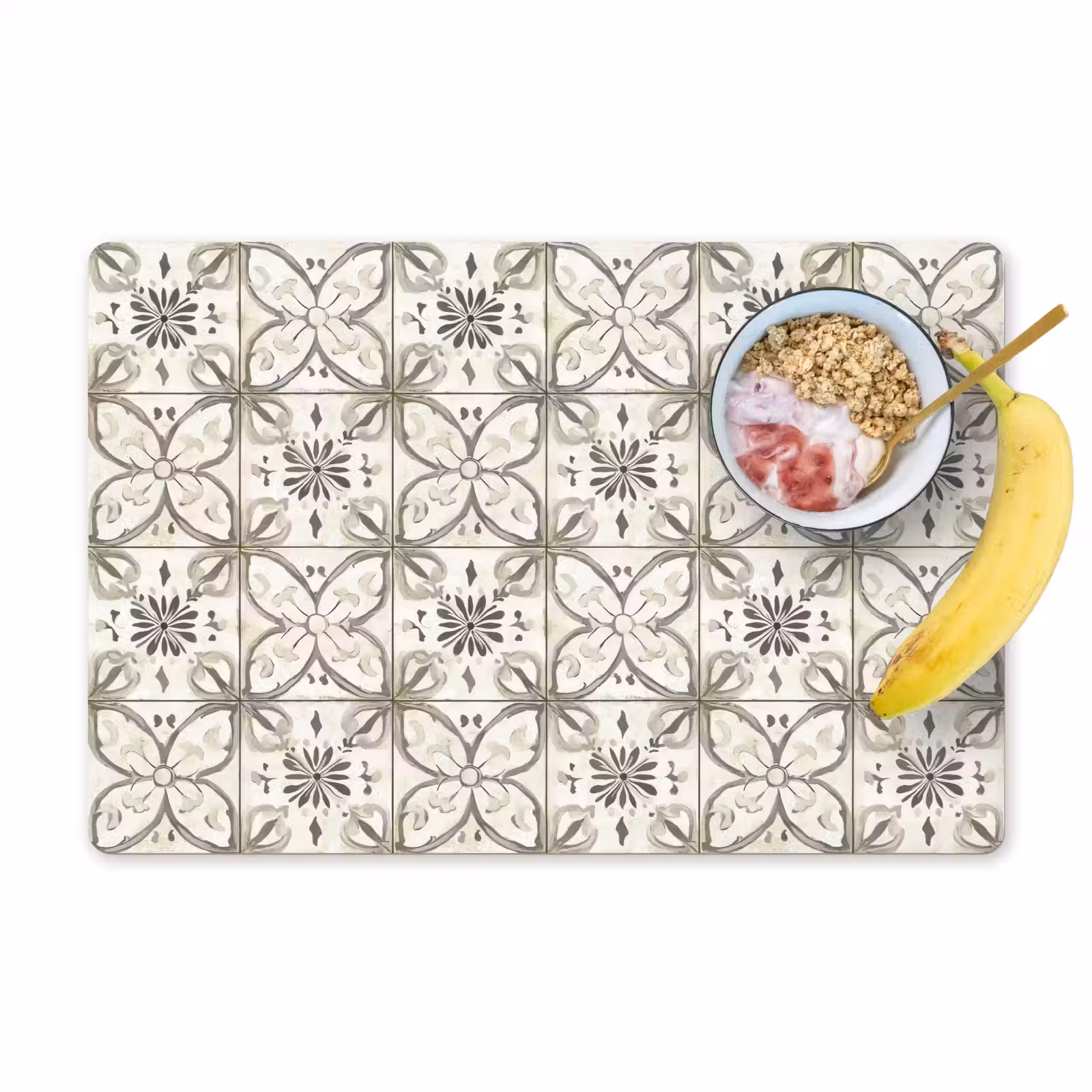 Placemat - 6 stuks - Antiek - Tegel - Beige — 1