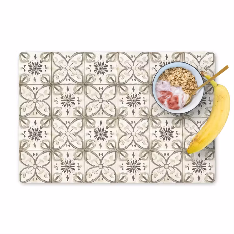 Placemat - 6 stuks - Antiek - Tegel - Beige — 1