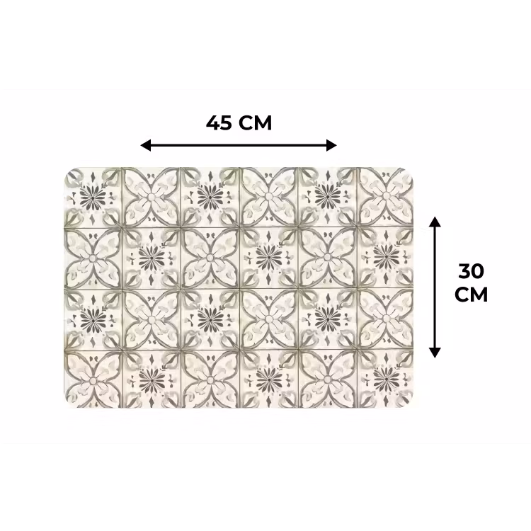 Placemat - 6 stuks - Antiek - Tegel - Beige — 3