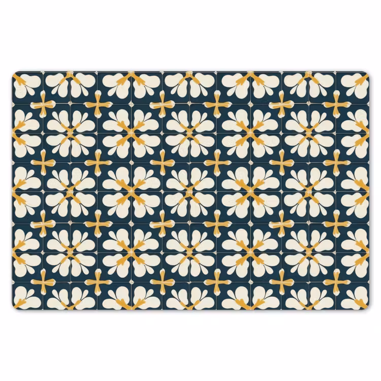 Placemat - 6 stuks - Motief - Tegel - Okergeel — 7