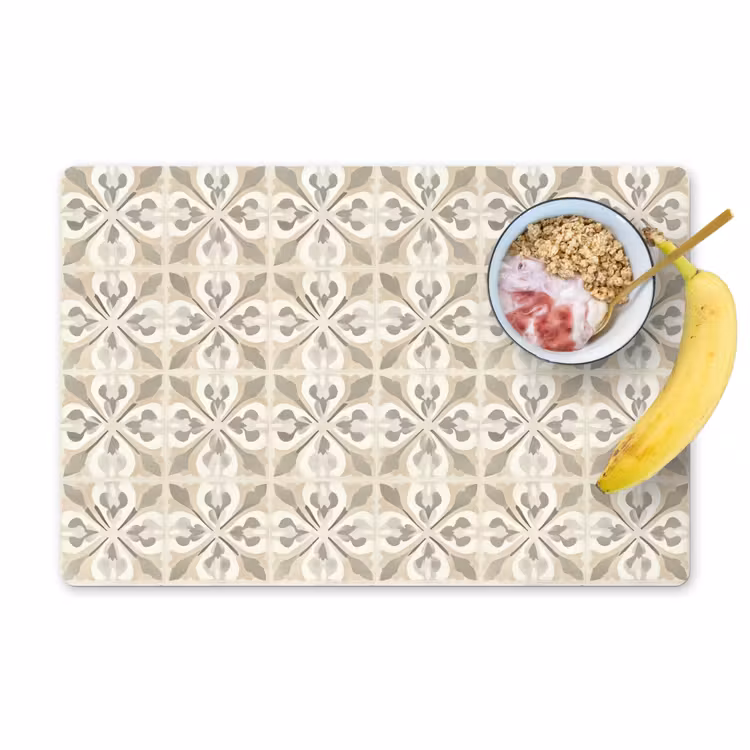 Placemat - 6 stuks - Tegel - Motief - Beige — 1