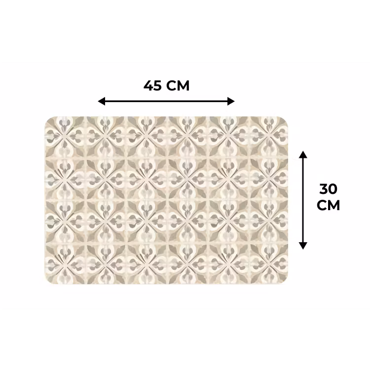Placemat - 6 stuks - Tegel - Motief - Beige — 3