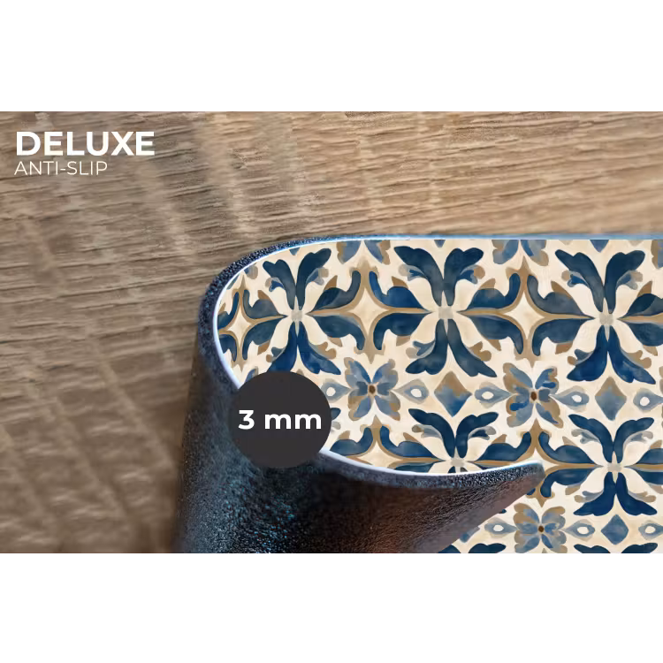 Placemat - 6 stuks - Tegel - Patroon - Blauw - Beige — 4