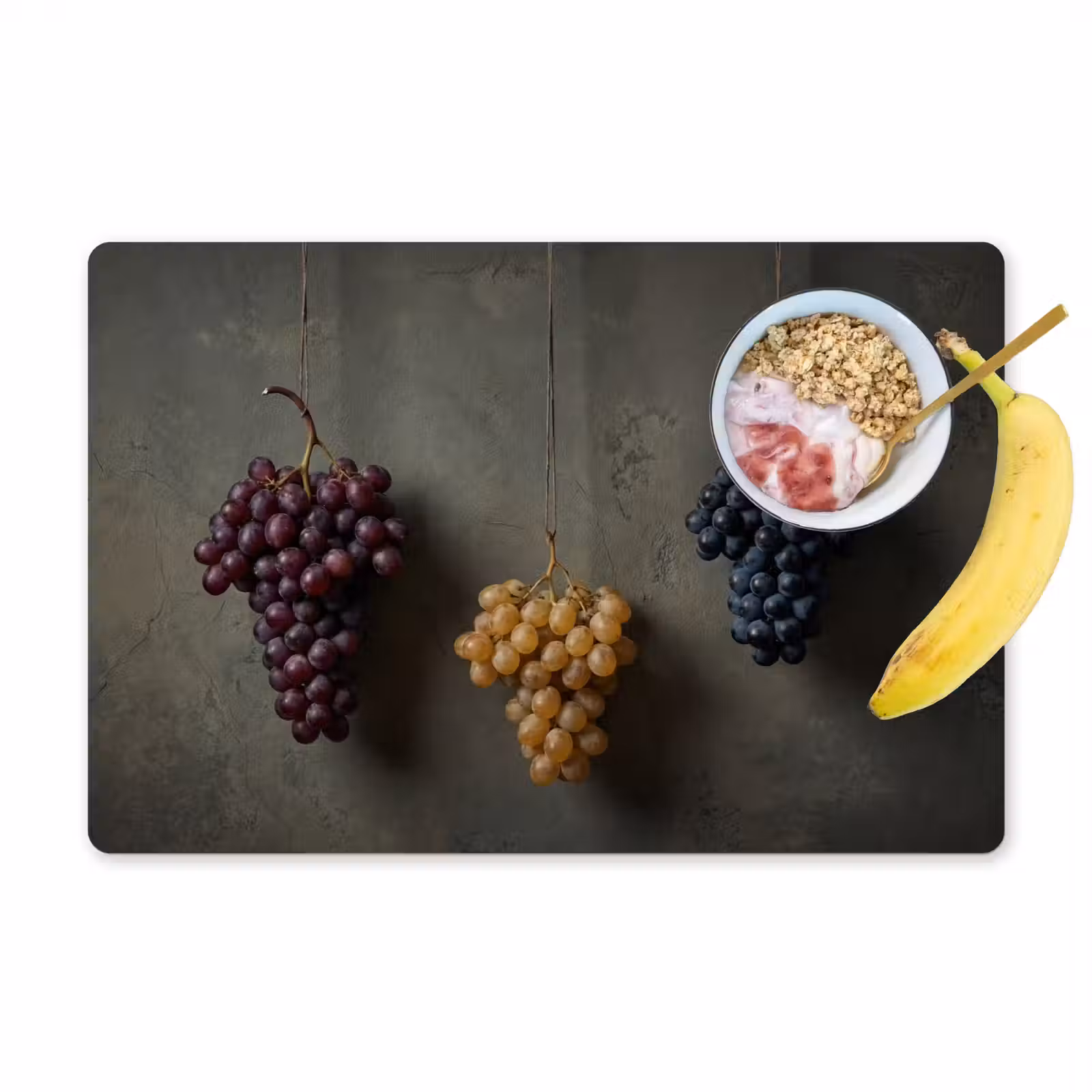 Placemat - 6 stuks - Druiven - Kleurrijk - Muur — 1