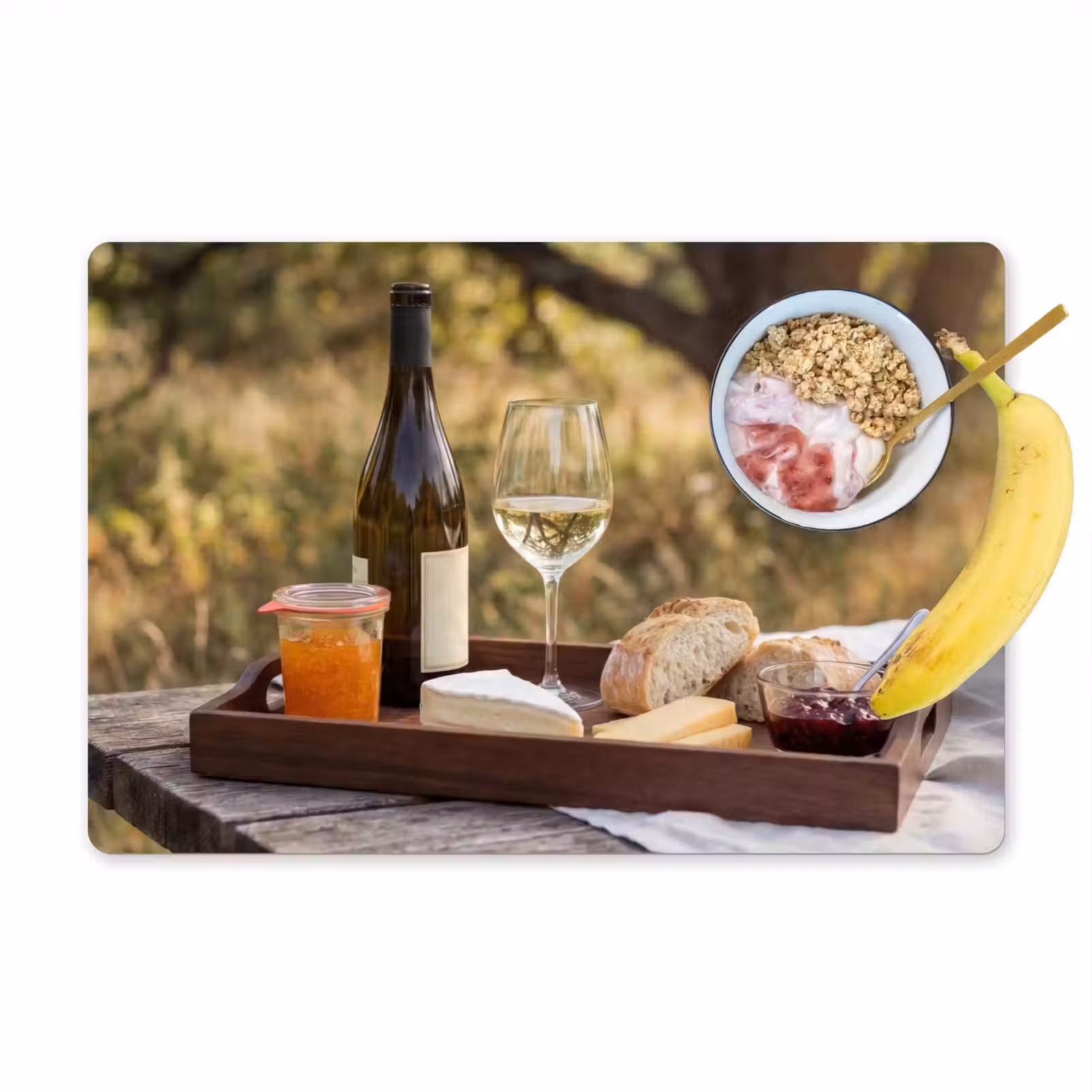 Placemat - 6 stuks - Picknick - Wijn - Kaasplankje — 1