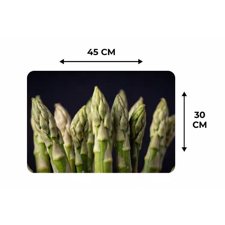 Placemat - 6 stuks - Asperges - Groen - Zwart — 3