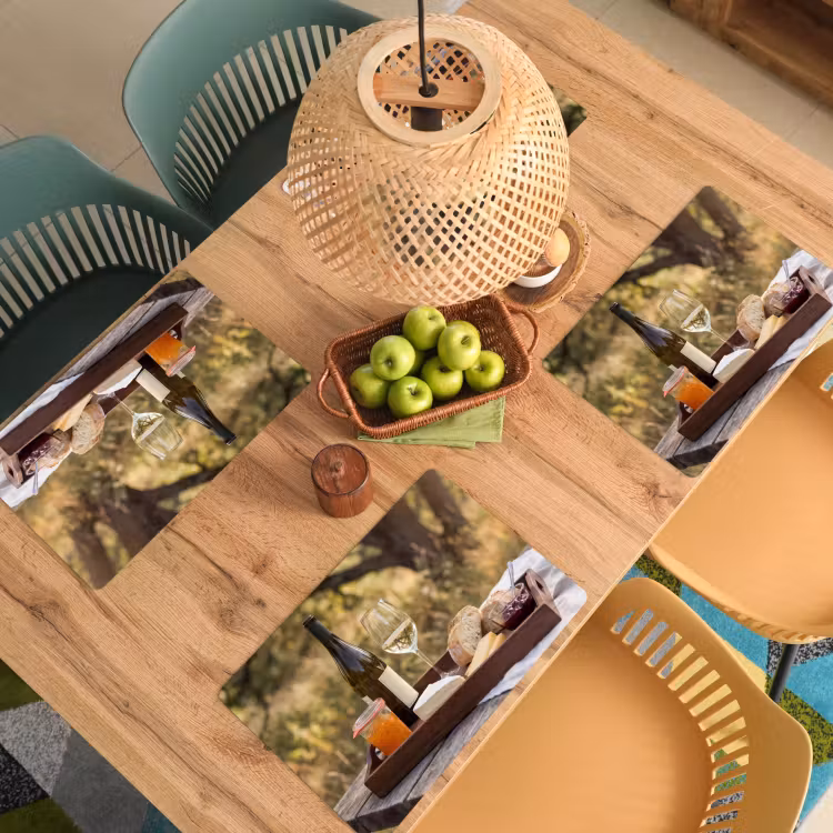 Placemat - 6 stuks - Picknick - Wijn - Kaasplankje — 6