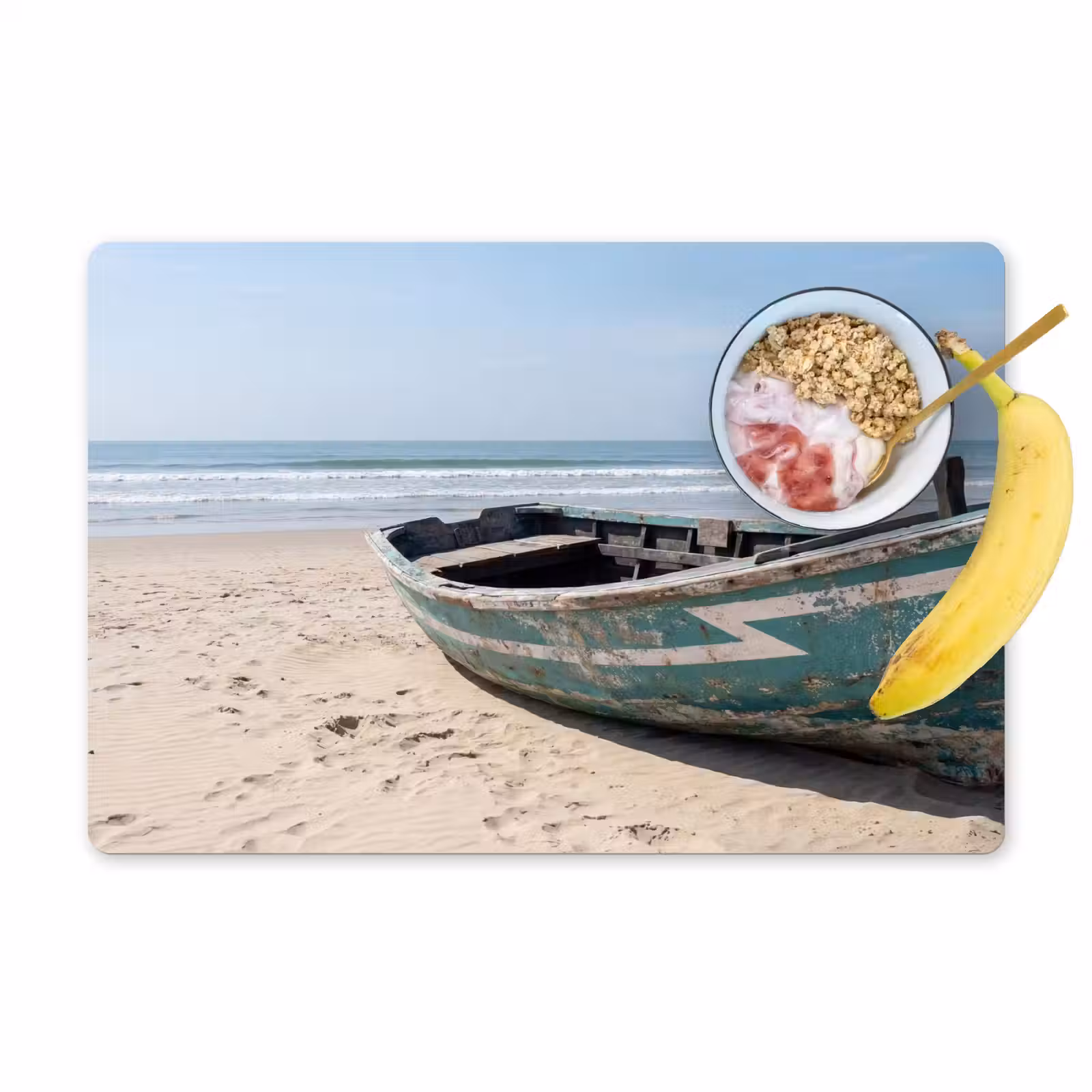 Placemat - 6 stuks - Boot - Zandstrand - Zee — 1
