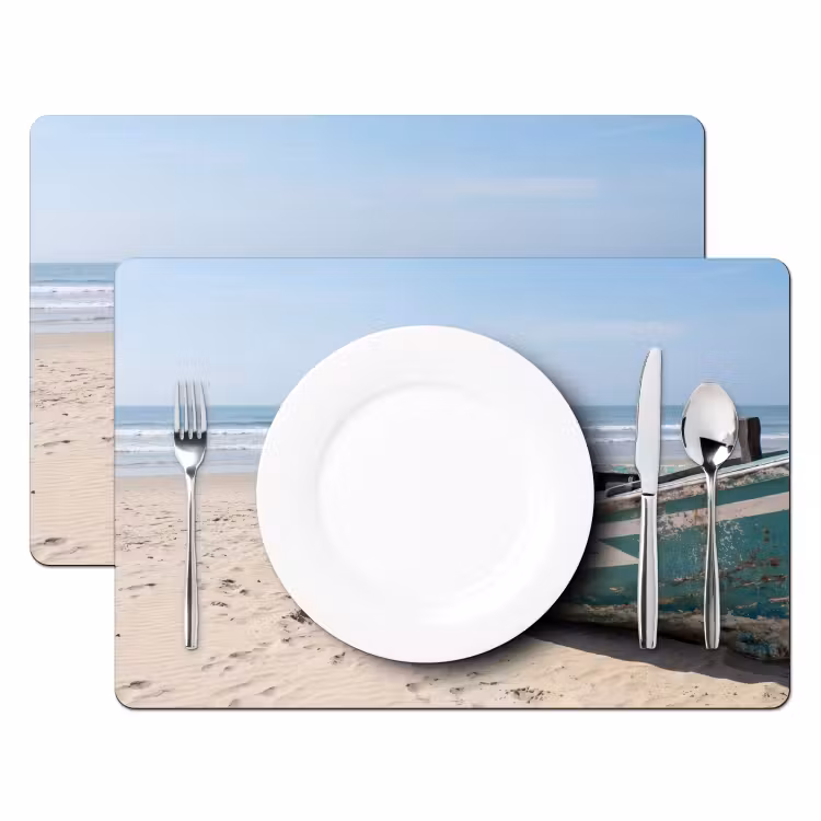 Placemat - 6 stuks - Boot - Zandstrand - Zee — 2