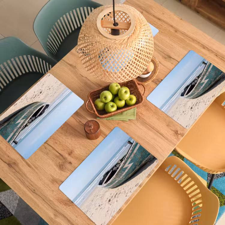 Placemat - 6 stuks - Boot - Zandstrand - Zee — 6