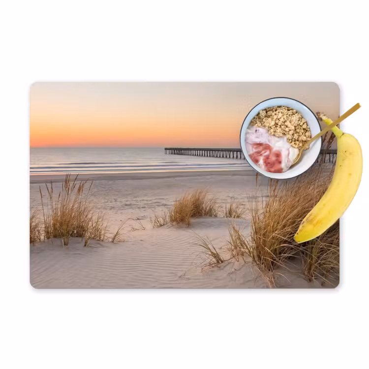 Placemat - 6 stuks - Pier - Zonsondergang - Strand — 1