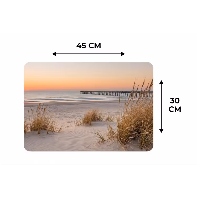 Placemat - 6 stuks - Pier - Zonsondergang - Strand — 3