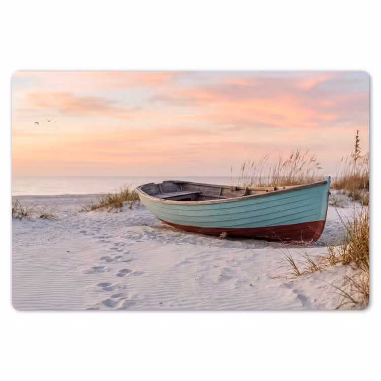Placemat - 6 stuks - Rustiek - Roeiboot - Zandstrand — 7