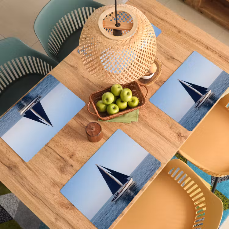 Placemat - 6 stuks - Zeilboot - Zee - Blauw — 6
