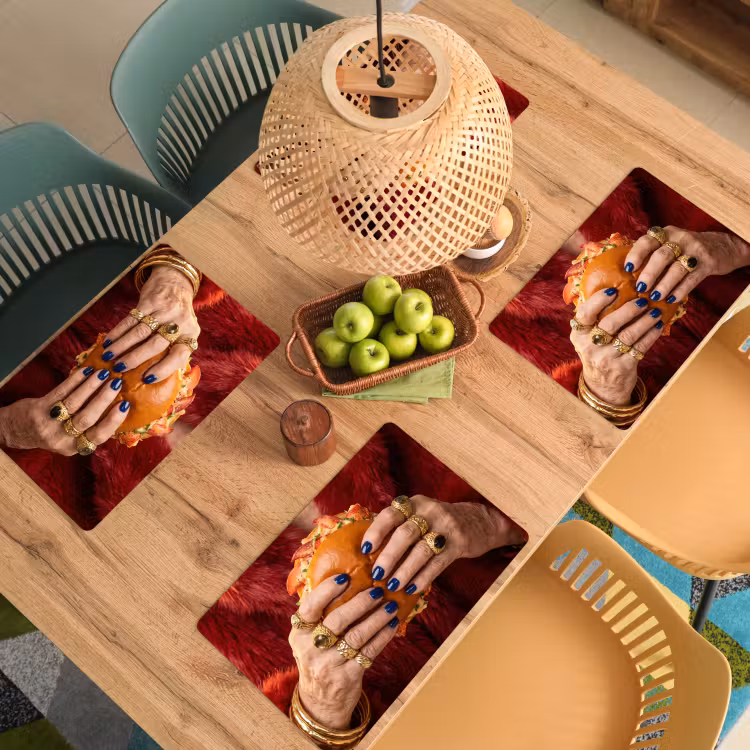 Placemat - 6 stuks - Broodje - Bontjas - Goud — 6