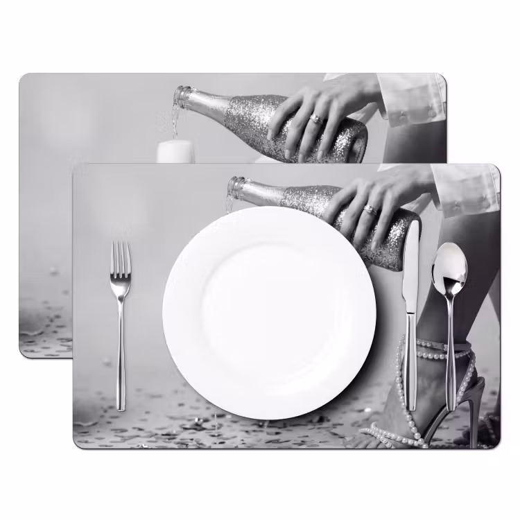Placemat - 6 stuks - Feestelijk - Champagne - Discobal — 2
