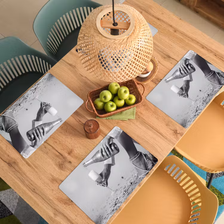 Placemat - 6 stuks - Feestelijk - Champagne - Discobal — 6
