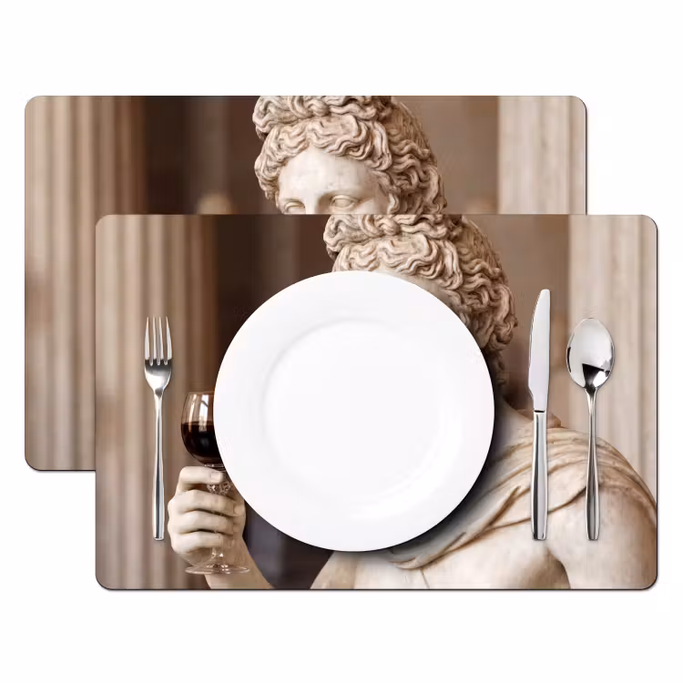 Placemat - 6 stuks - Klassiek - Marmer - Wijn — 2