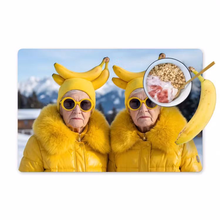 Placemat - 6 stuks - Vrouwen - Bananen - Geel — 1